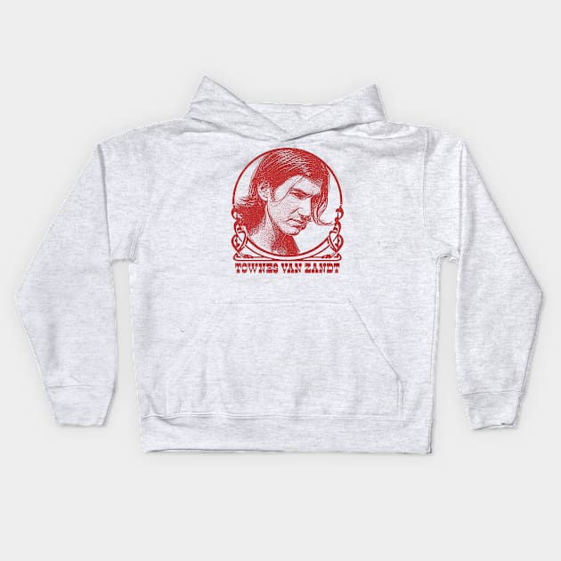 Townes Van Zandt // Retro Faded Style Design Kids Hoodie by DankFutura